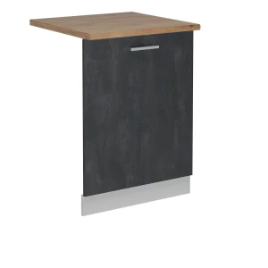 Façade de lave-vaisselle R-Line Béton noir 60cm , PT Chêne Vicco