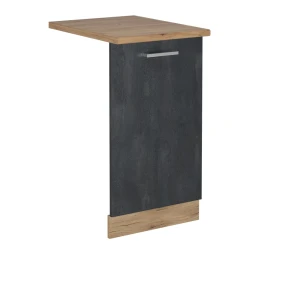 Façade de lave-vaisselle R-Line Béton noir 45cm , PT Chêne Vicco