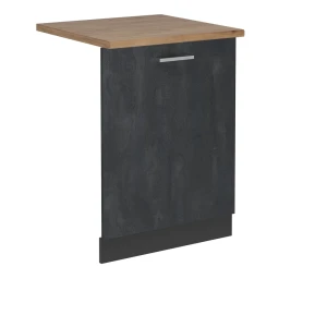 Pannello frontale della lavastoviglie R-Line Calce nera 60 cm, Piano di lavoro Rovere Vicco