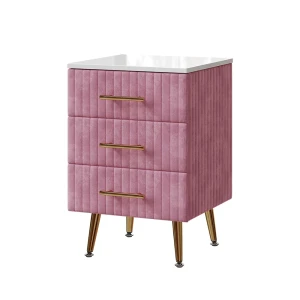 Sengebord Velia Lyserød 41 x 62 cm med 3 skuffer Vicco