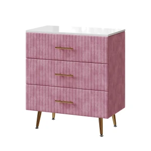 Kommode Velia Lyserød 70 x 78.5 cm med 3 skuffer Vicco