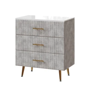 Kommode Velia Grå 70 x 78.5 cm med 3 skuffer Vicco
