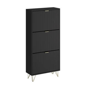 Szafka na buty Helge Czarny 60 x 128.5 cm 3 przedziały Vicco