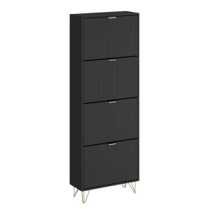 Szafka na buty Helge Czarny 60 x 166.7 cm 4 przedziały Vicco