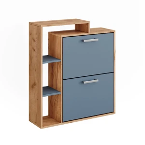Schuhkipper Orlando Goldkraft Eiche/Blau 80 x 90 cm Vicco