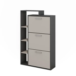 Schuhkipper Orlando Anthrazit/Greige 80 x 128.3 cm mit 3 Fächern Vicco