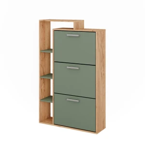 Skotøjsæske Orlando Goldkraft eg/grøn 80 x 128.3 cm med 3 rum Vicco