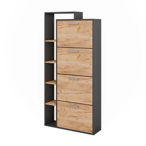 Skotøjsæske Orlando Guld power eg/antracit 80 x 166.1 cm med 4 rum Vicco