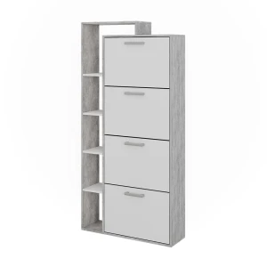 Skotøjsæske Orlando Hvid/beton 80 x 166.1 cm med 4 rum Vicco