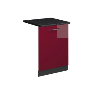 Pannello frontale della lavastoviglie Fame-Line Bordeaux lucido 60 cm, Piano di lavoro Antracite Vicco