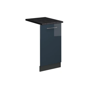 Façade de lave-vaisselle Fame-Line Bleu foncé brillant 45cm , PT Anthracite Vicco