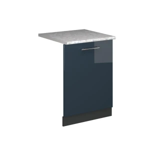 Geschirrspülblende Fame-Line Dunkelblau Hochglanz 60 cm , AP Marmor Vicco
