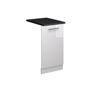 Façade de lave-vaisselle Fame-Line Blanc Haute brillance 45cm , PT Anthracite Vicco