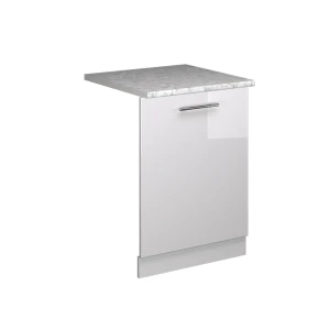 Façade de lave-vaisselle Fame-Line Blanc Haute brillance 60cm , PT Marbre Vicco