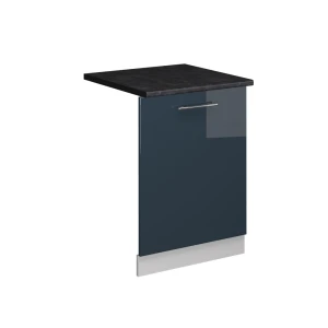 Geschirrspülblende Fame-Line Dunkelblau Hochglanz 60 cm , AP Anthrazit Vicco