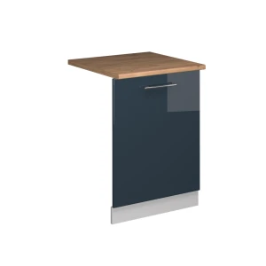 Façade de lave-vaisselle Fame-Line Bleu foncé brillant 60cm , PT Chêne Vicco