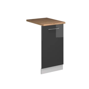 Pannello frontale della lavastoviglie Fame-Line Antracite lucido 45 cm, Piano di lavoro Rovere Vicco