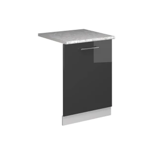 Façade de lave-vaisselle Fame-Line Anthracite Haute brillance 60cm , PT Marbre Vicco