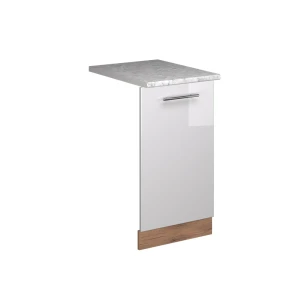 Pannello frontale della lavastoviglie Fame-Line Bianco lucido 45 cm, Piano di lavoro Marmo Vicco