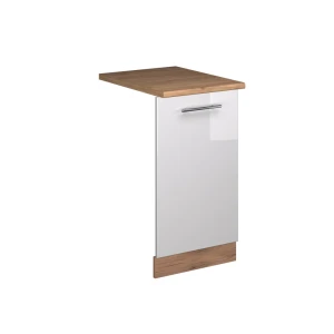 Façade de lave-vaisselle Fame-Line Blanc Haute brillance 45cm , PT Chêne Vicco