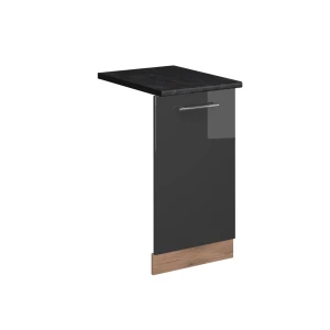 Pannello frontale della lavastoviglie Fame-Line Antracite lucido 45 cm, Piano di lavoro Antracite Vicco