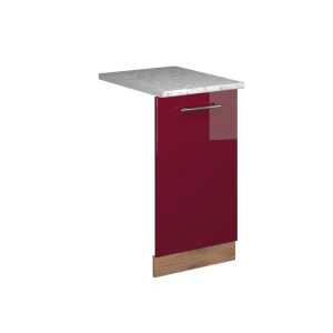 Opvaskemaskinens frontpanel Fame-Line Bordeaux rød højglans 45 cm med bordplade Vicco