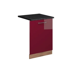 Pannello frontale della lavastoviglie Fame-Line Bordeaux lucido 60 cm, Piano di lavoro Antracite Vicco
