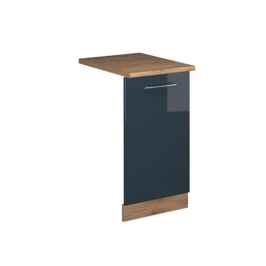 Pannello frontale della lavastoviglie Fame-Line Blu scuro lucido 45 cm, Piano di lavoro Rovere Vicco