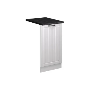 Pannello frontale della lavastoviglie Fame-Line Bianco rustico 45 cm, Piano di lavoro Antracite Vicco