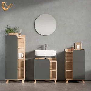 Badmöbel-Set Marano Anthrazit 4 Teile livinity®
