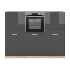 Køkkenenhed R-Line Antracit højglans/guld power oak 180 cm uden bordplade Vicco