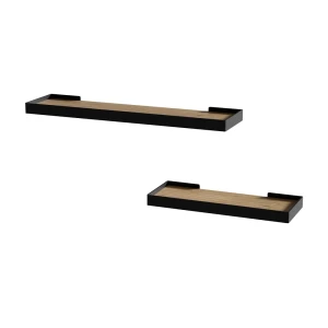 Væghylde Erni Sort/eg 60 x 3 cm Sæt med 2 stk. Vicco