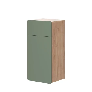 Midischrank Izan Grün/Goldkraft Eiche 36.6 x 76.6 cm mit Schublade und Tür Vicco