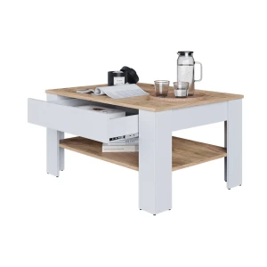 Sofabord Milan Hvid/gylden eg 92.2 x 65 cm Vicco