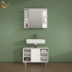 Badmöbel-Set Fucino Weiß 2 Teile, Unterschrank 80 cm livinity®