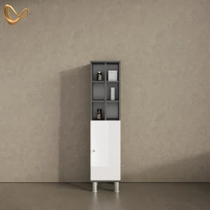Midischrank Fucino Weiß Hochglanz 30 x 130.6 cm große Tür livinity®