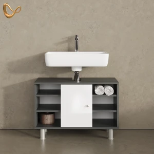 Waschbeckenunterschrank Fucino Weiß Hochglanz 80 x 54 cm livinity®
