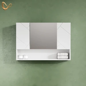 Badspiegelschrank Ronco Weiß Hochglanz 80.1 x 55 cm livinity®