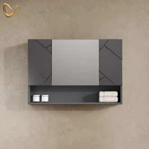 Badspiegelschrank Ronco Anthrazit Hochglanz 80.1 x 55 cm livinity®