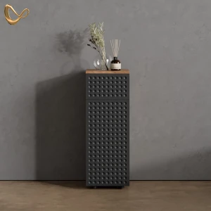 Midischrank Ronco Anthrazit gepunktet 30 x 81 cm mit 1 Schublade, 2 Fächer, Badezimmer livinity®
