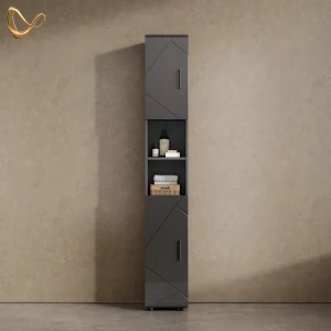 Badschrank Ronco Anthrazit Hochglanz 30 x 192 cm livinity®