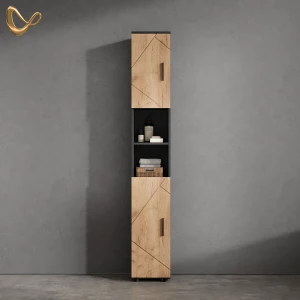 Badschrank Ronco Goldkraft Eiche/Anthrazit 30 x 192 cm livinity®