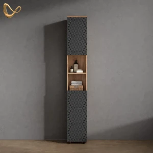 Badschrank  Ronco Anthrazit mit Wabenstruktur 30 x 192 cm livinity®