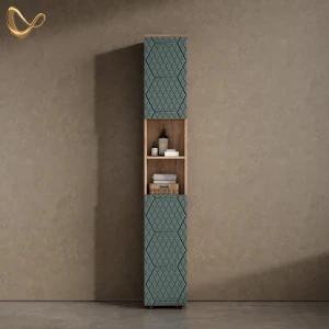Badschrank  Ronco Grün/Goldkraft Eiche 30 x 192 cm livinity®
