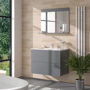 Badmöbel-Set Izan Grau 3 Teile livinity®
