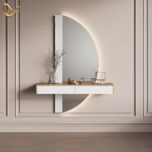 Schminktisch Ascona Weiß 120 cm mit LED Beleuchtung livinity®