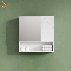 Badspiegelschrank Ronco Weiß Hochglanz 54 x 55 cm livinity®