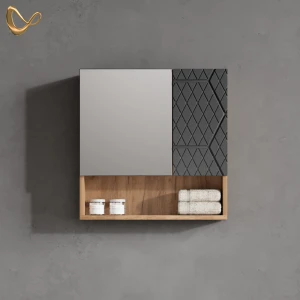 Badspiegelschrank Ronco Anthrazit mit Wabenstruktur 54 x 55 cm livinity®