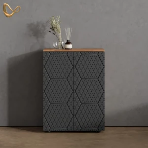 Midischrank Ronco Anthrazit mit Wabenstruktur 60 x 81 cm livinity®