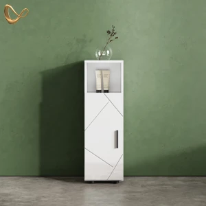 Midischrank Ronco Weiß Hochglanz 30 x 95 cm livinity®